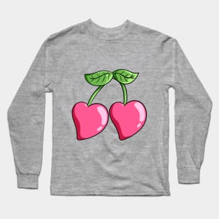 Pink Heart Cherry Long Sleeve T-Shirt